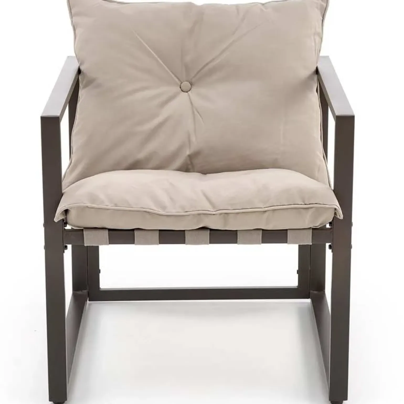 Set da giardino divano, poltrona, tavolino in vetro nero marrone Surat