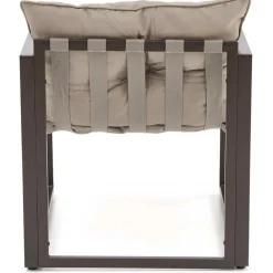 Set da giardino divano, poltrona, tavolino in vetro nero marrone Surat