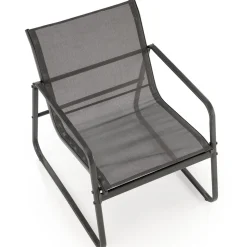 Set giardino relax 75x45cm 2 sedie divano e tavolino acciaio grigio Eden