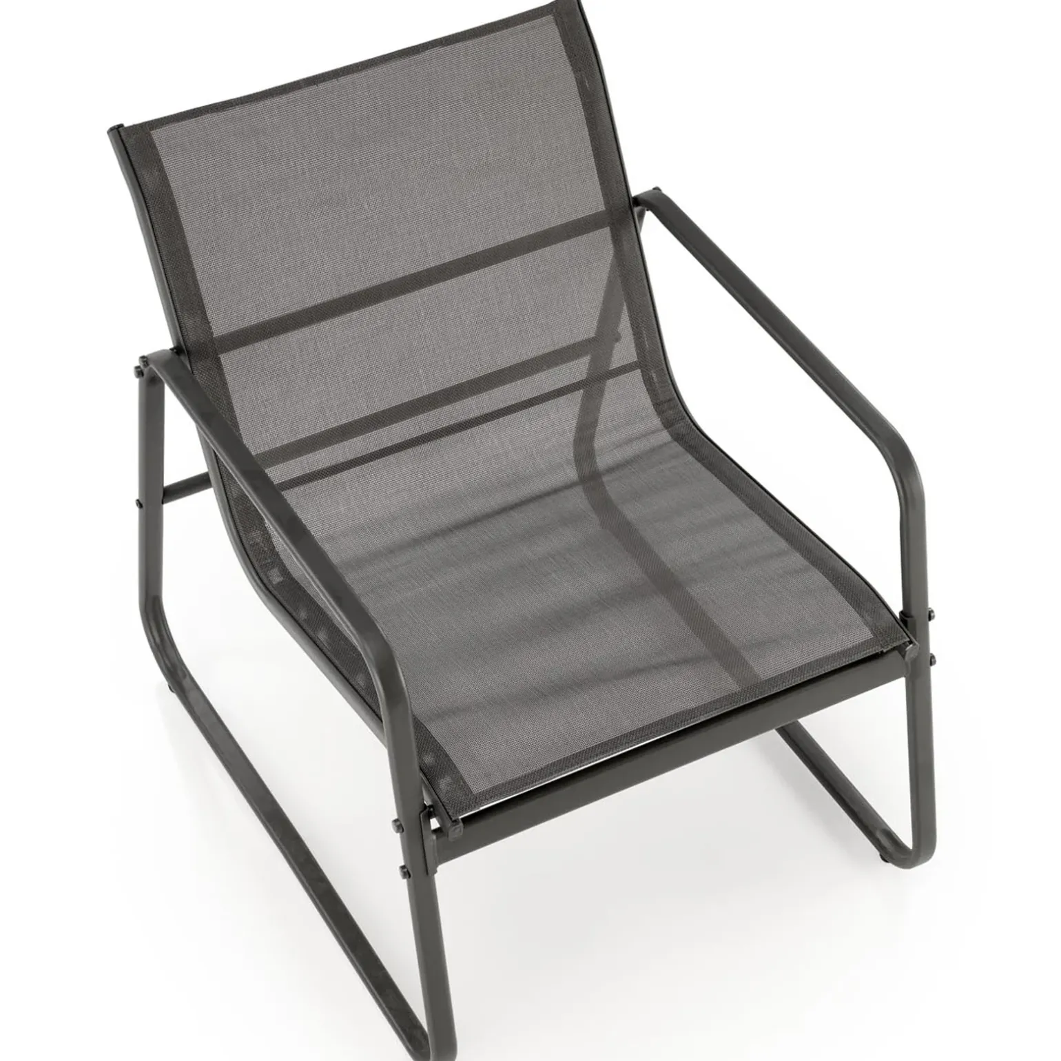 Set giardino relax 75x45cm 2 sedie divano e tavolino acciaio grigio Eden