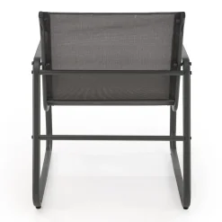 Set giardino relax 75x45cm 2 sedie divano e tavolino acciaio grigio Eden