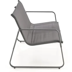 Set giardino relax 75x45cm 2 sedie divano e tavolino acciaio grigio Eden