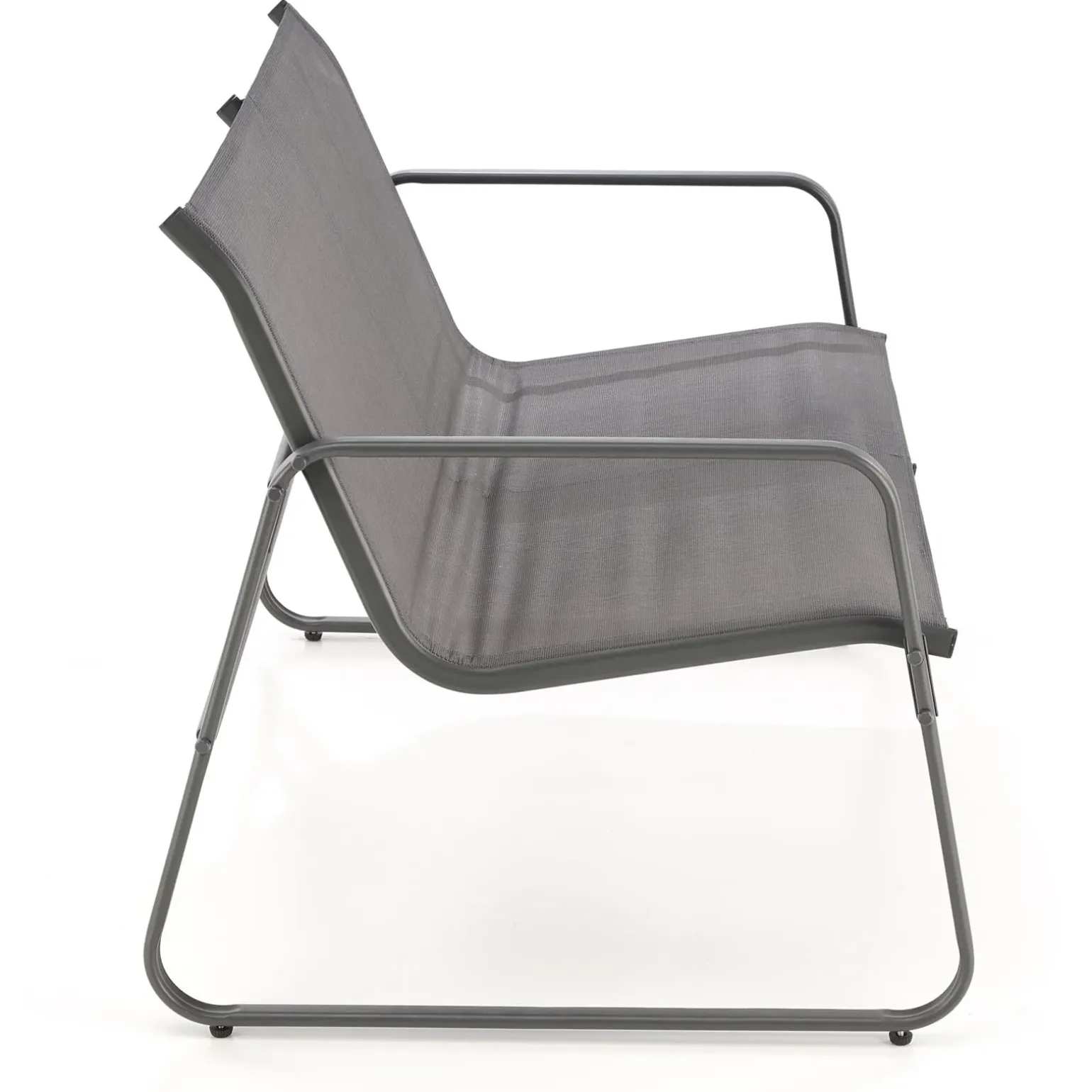 Set giardino relax 75x45cm 2 sedie divano e tavolino acciaio grigio Eden