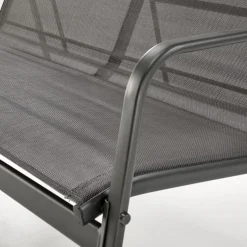 Set giardino relax 75x45cm 2 sedie divano e tavolino acciaio grigio Eden