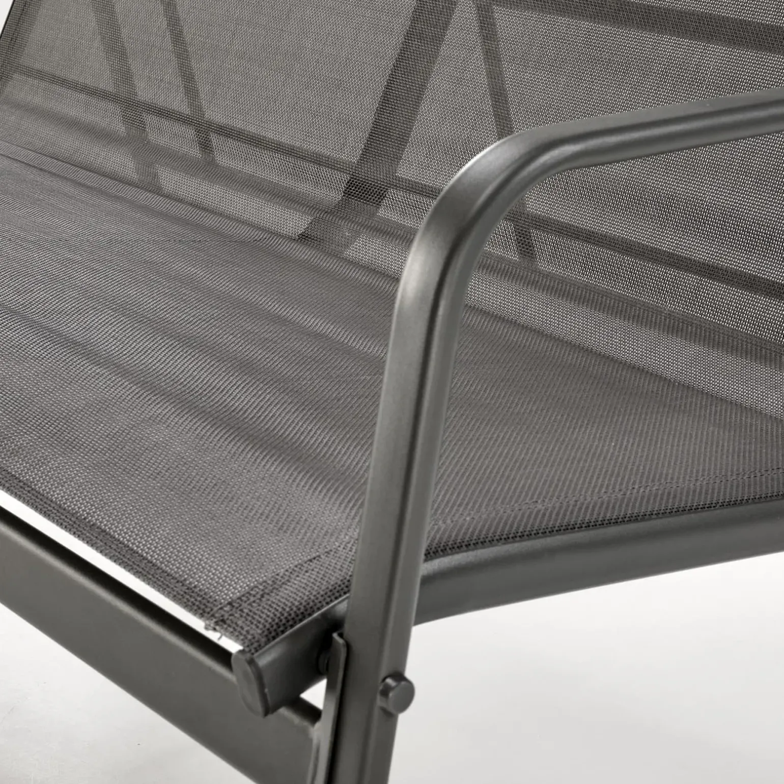 Set giardino relax 75x45cm 2 sedie divano e tavolino acciaio grigio Eden
