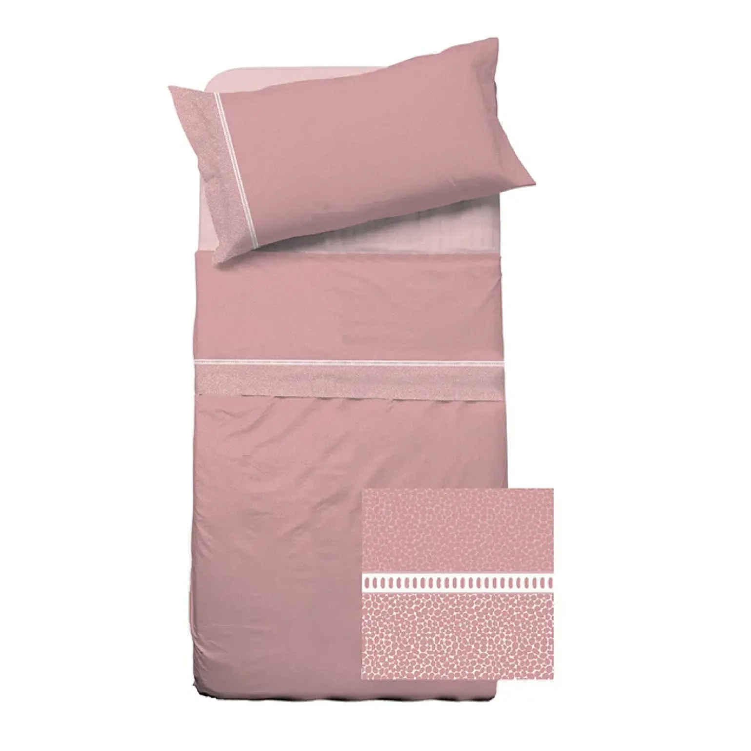 Set lenzuola letto singolo in cotone cipria Freedom