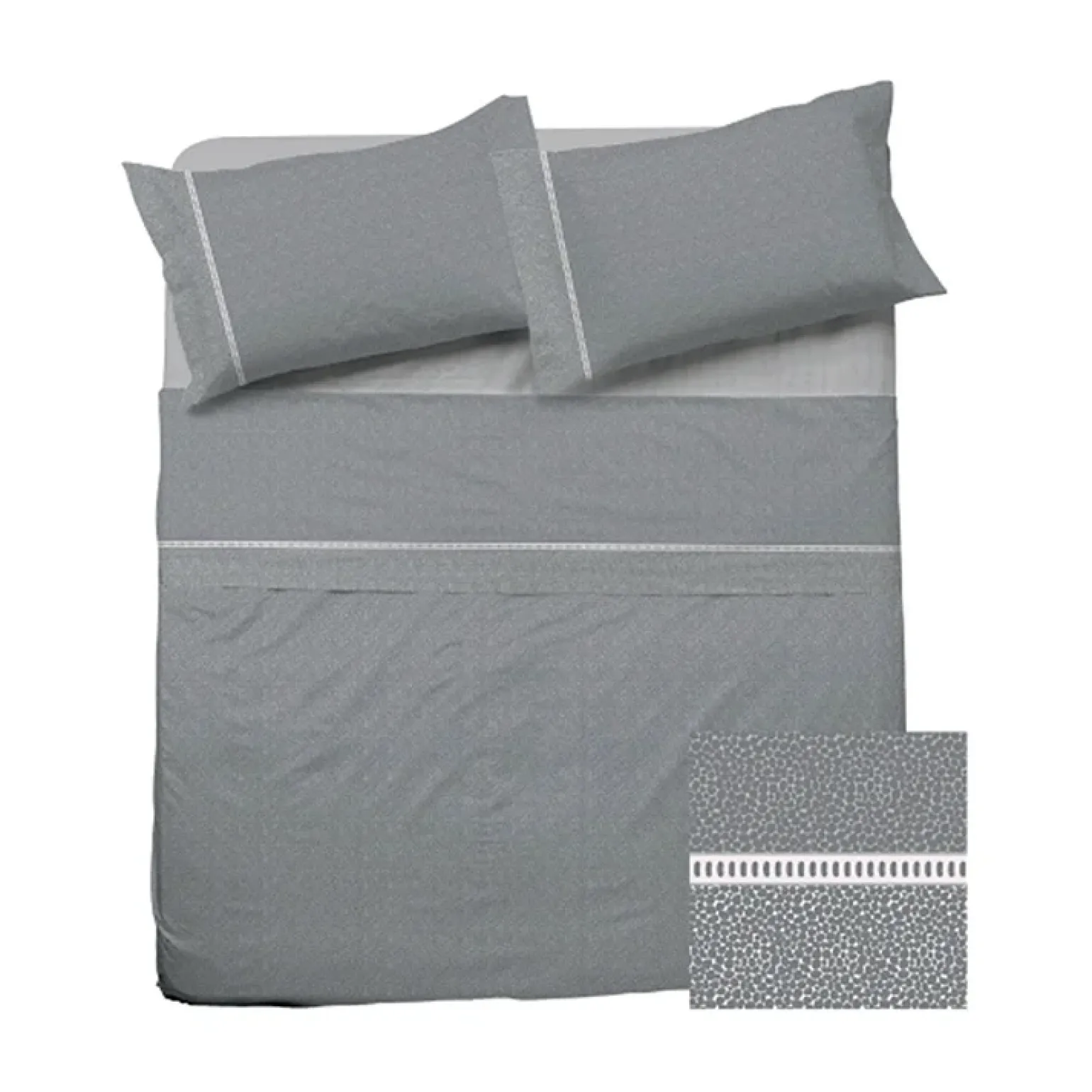 Set lenzuola matrimoniali in cotone grigio Freedom