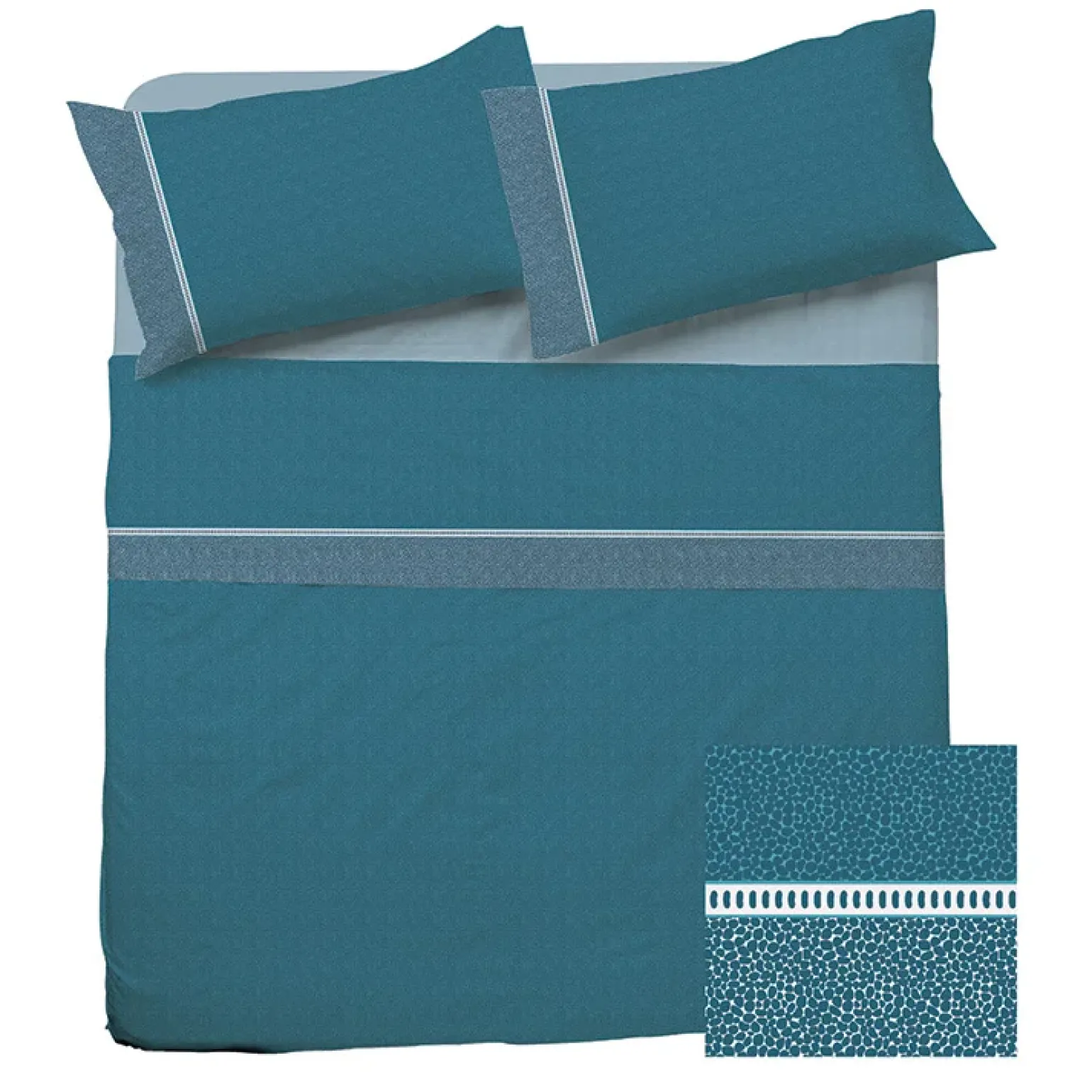Set lenzuola matrimoniali in cotone petrolio Freedom