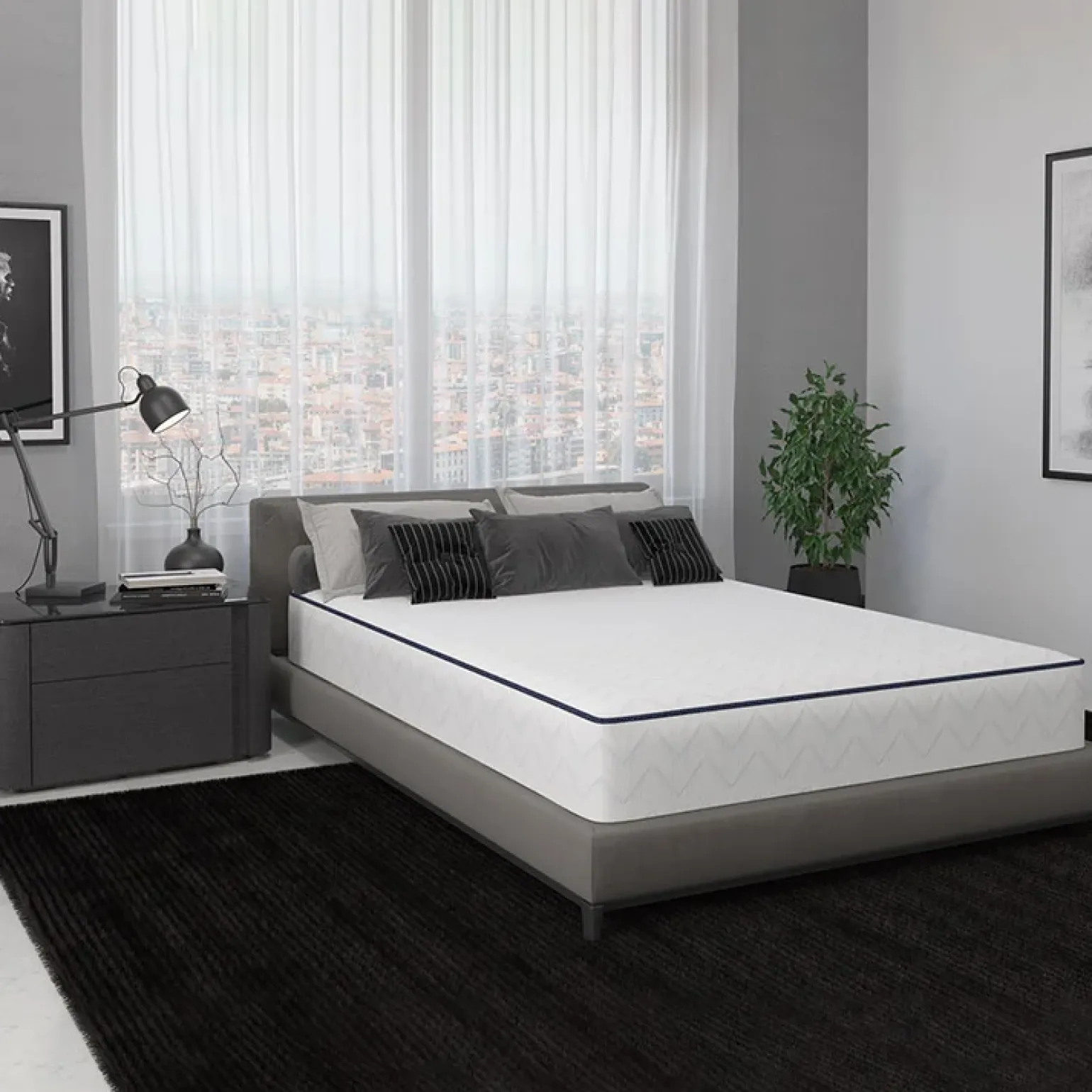 Set materasso 140x200cm alla francese con rete a doghe Elisir Gihome®