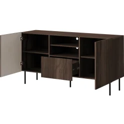 Set mobili soggiorno completo noce cannettato Gabiot