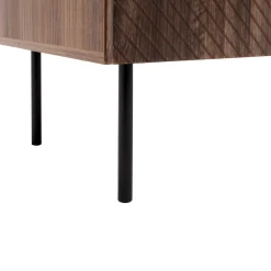 Set mobili soggiorno completo noce scuro con frontali serigrafati Savanna