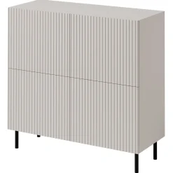 Set mobili soggiorno completo con frontali cannettati beige Ziggy 3