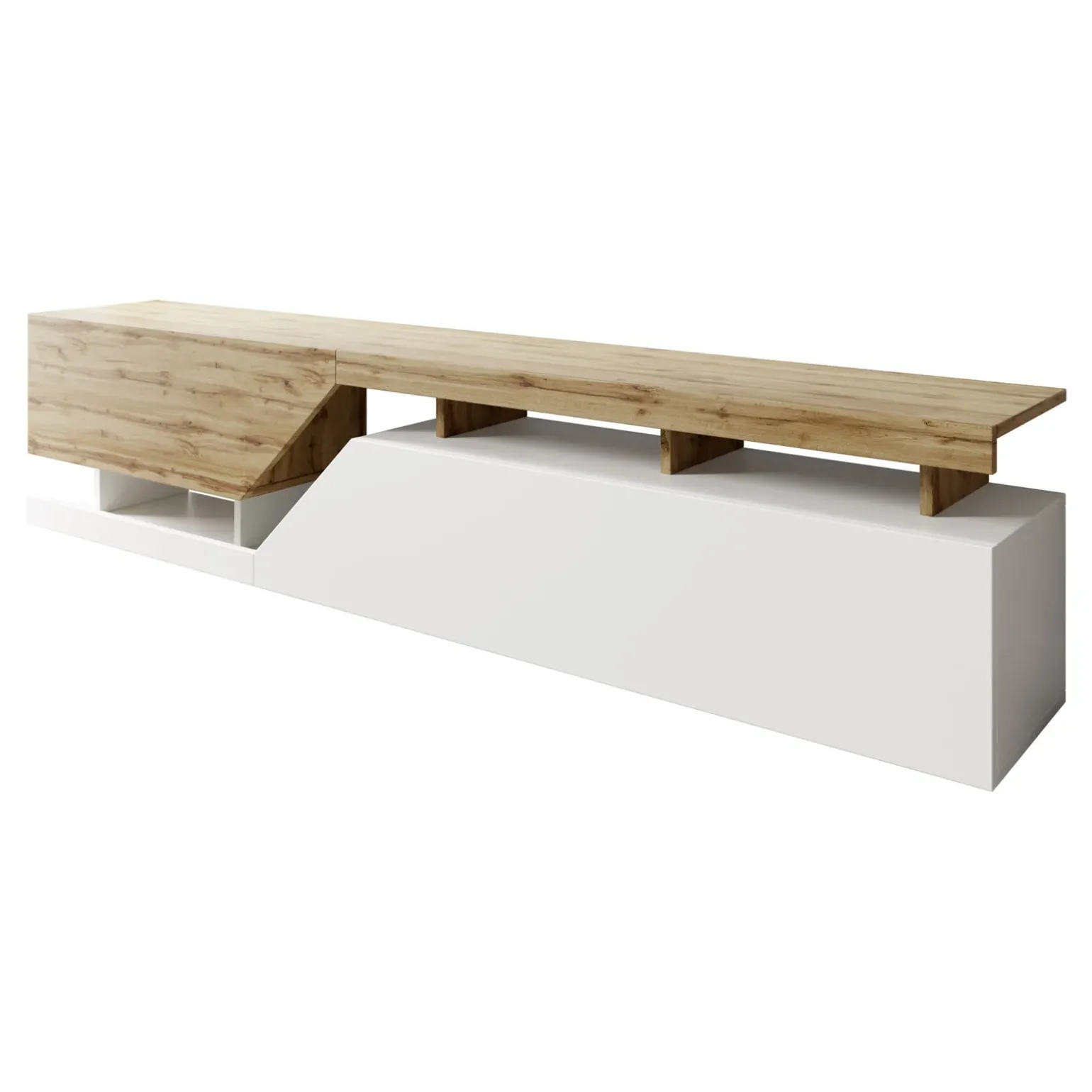 Set mobili soggiorno completo rovere bianco Modesta