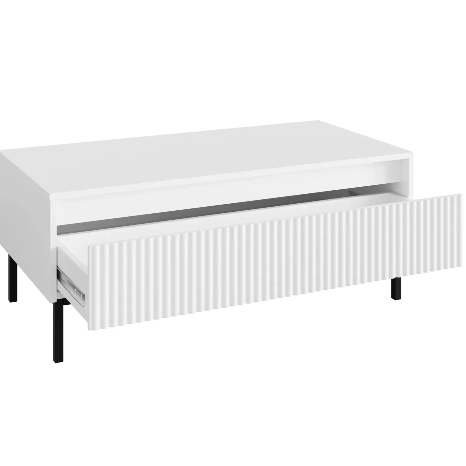 Set mobili soggiorno completo design cannettato bianco Strike