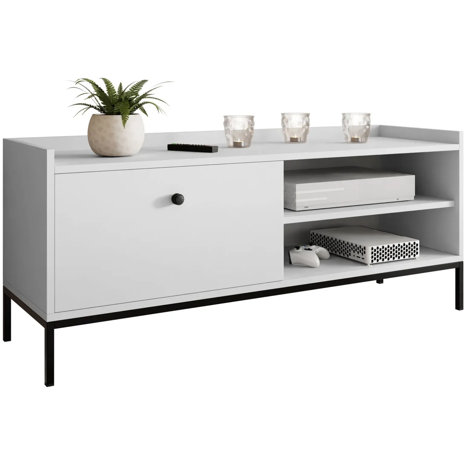 Set mobili soggiorno completo design moderno bianco Pollon 2