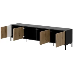 Set mobili soggiorno completo rovere nero Duble