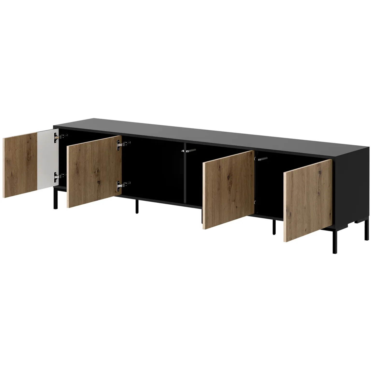 Set mobili soggiorno completo rovere nero Duble