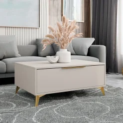 Set mobili soggiorno completo beige frontali serigrafati Miriam 2