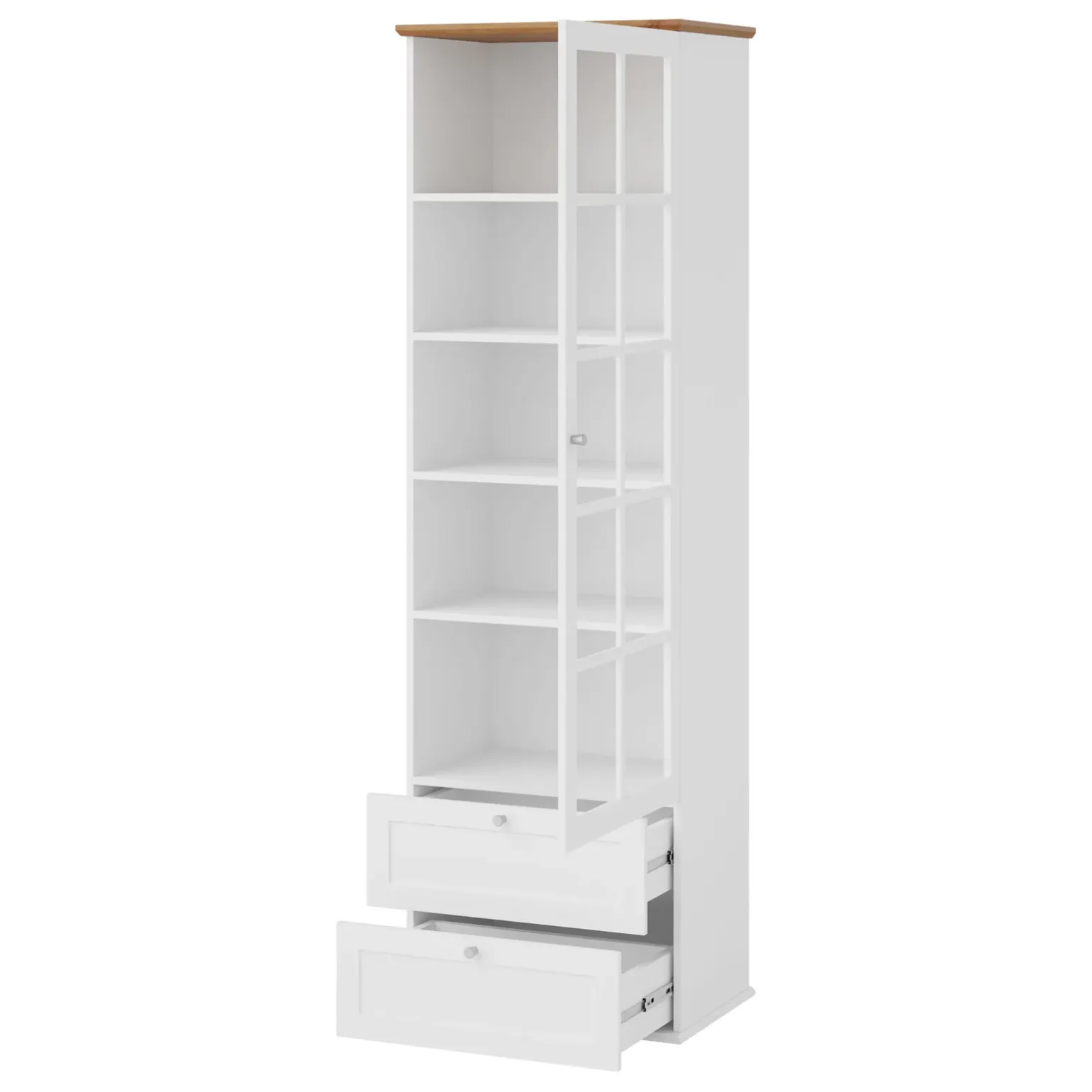 Set mobili soggiorno completo moderno bianco rovere Relaxio