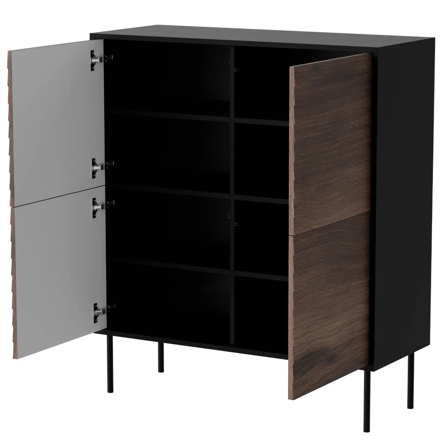 Set mobili soggiorno completo moderno noce nero Wild