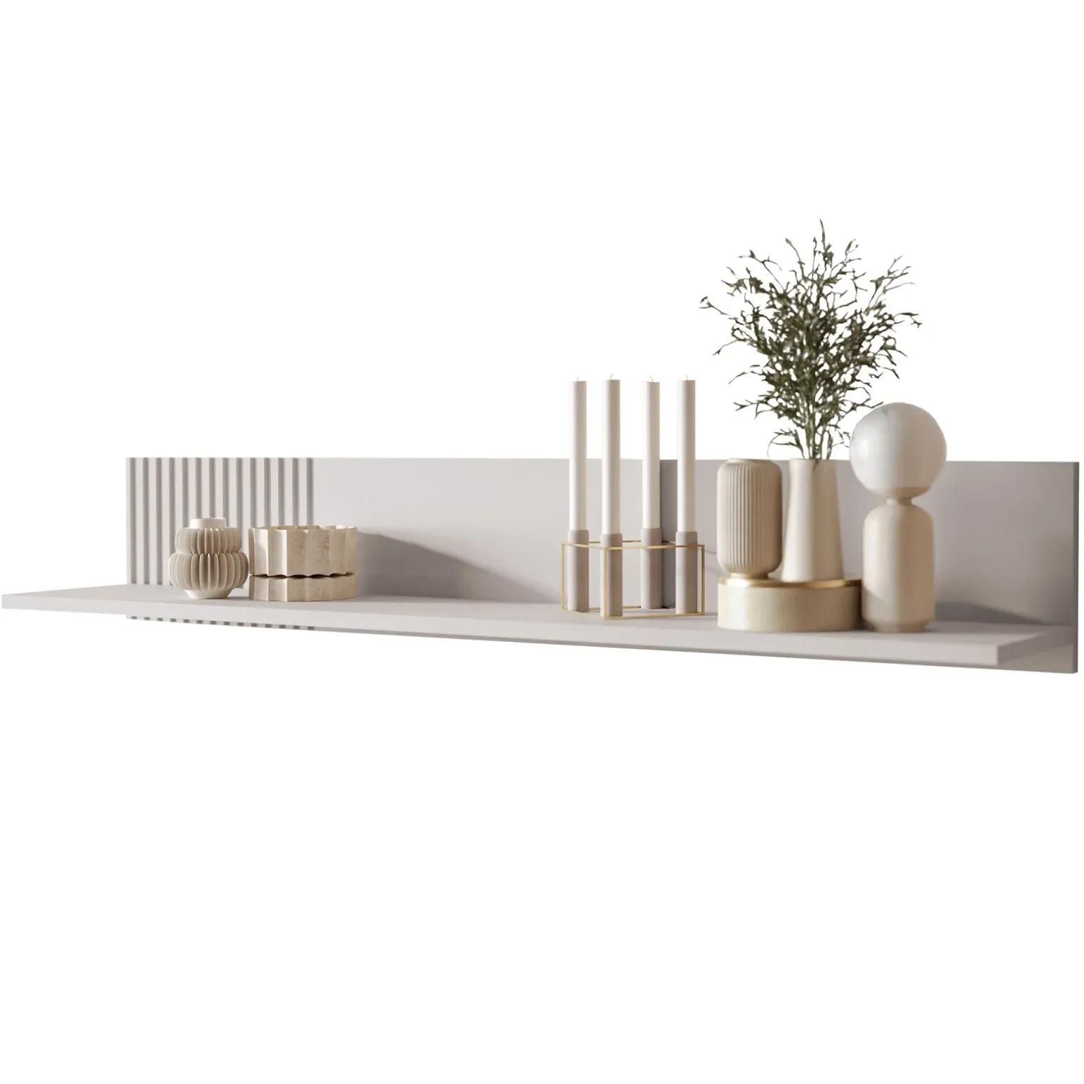 Set mobili soggiorno completo con frontali cannettati beige Ziggy 2