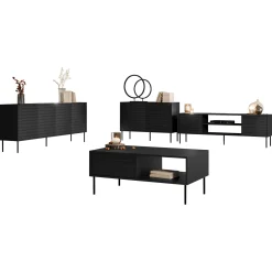 Set mobili soggiorno completo moderno nero Wild 2