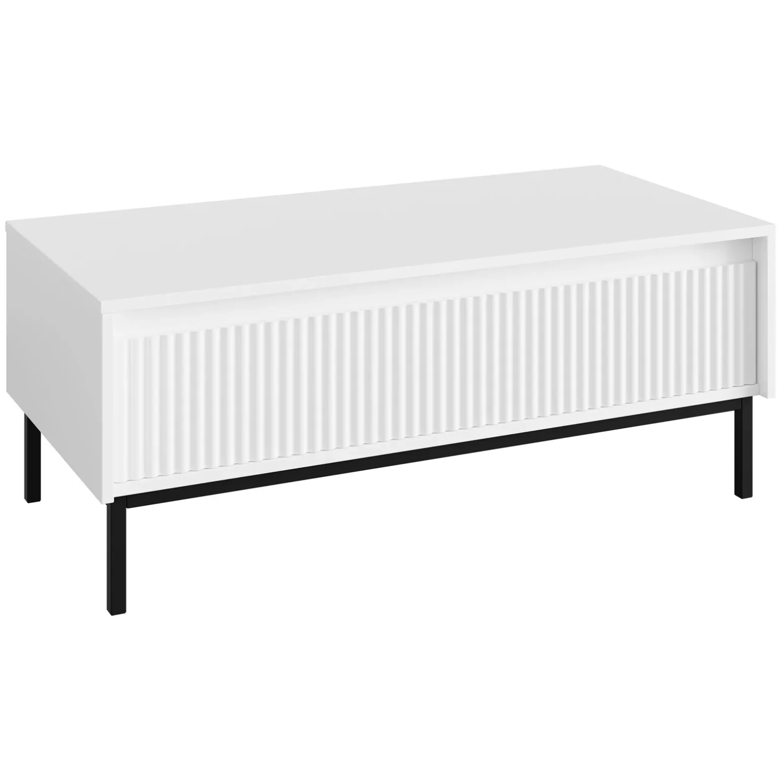 Set mobili soggiorno completo design cannettato bianco Strike 2