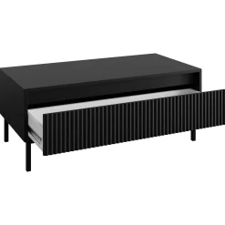 Set mobili soggiorno completo design cannettato nero Strike 2