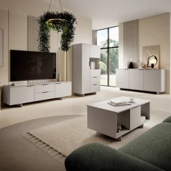 Set mobili soggiorno completo grigio Stone 2