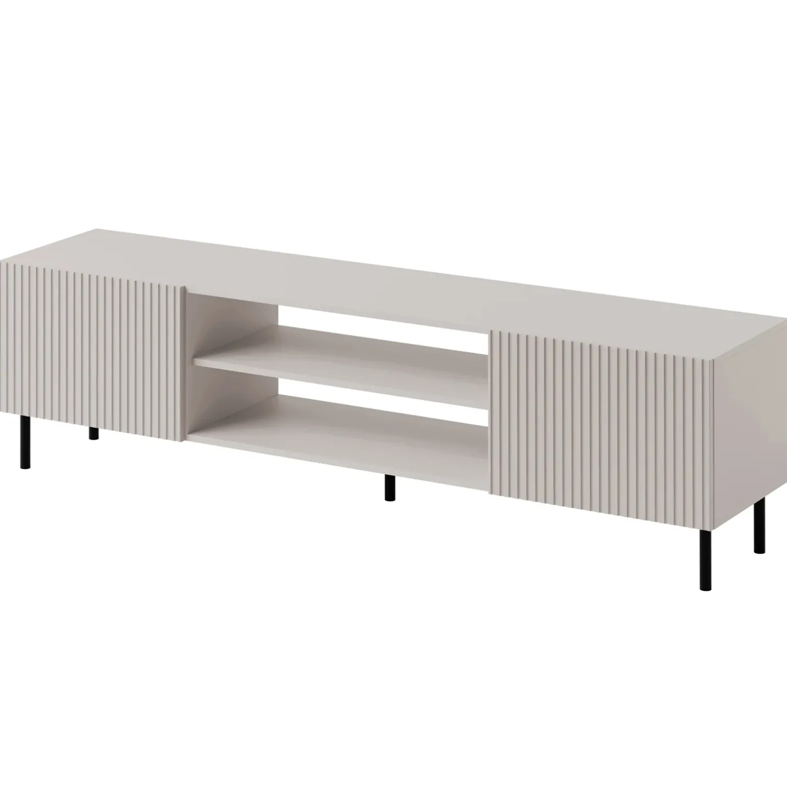 Set mobili soggiorno completo con frontali cannettati beige Ziggy 4