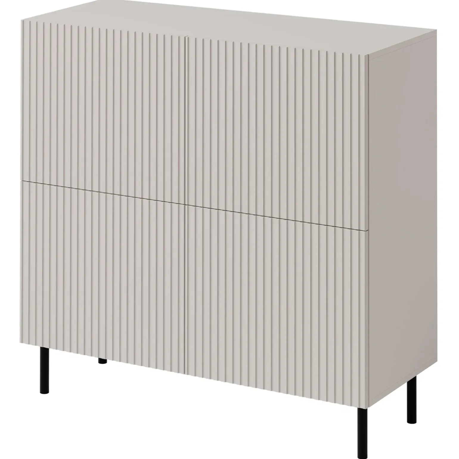Set mobili soggiorno completo con frontali cannettati beige Ziggy 4