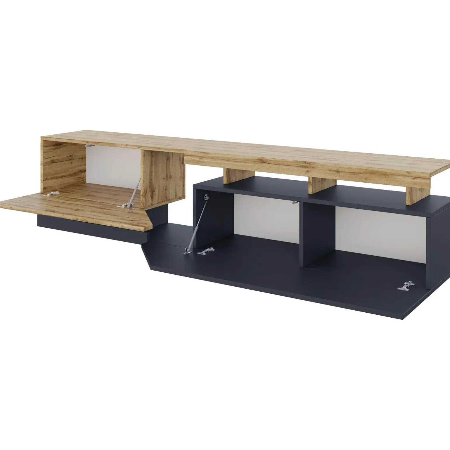 Set mobili soggiorno completo rovere antracite Modesta