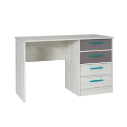 Set scrivania+armadio+colonna grigio bianco pino grigio blu Maya Gihome®