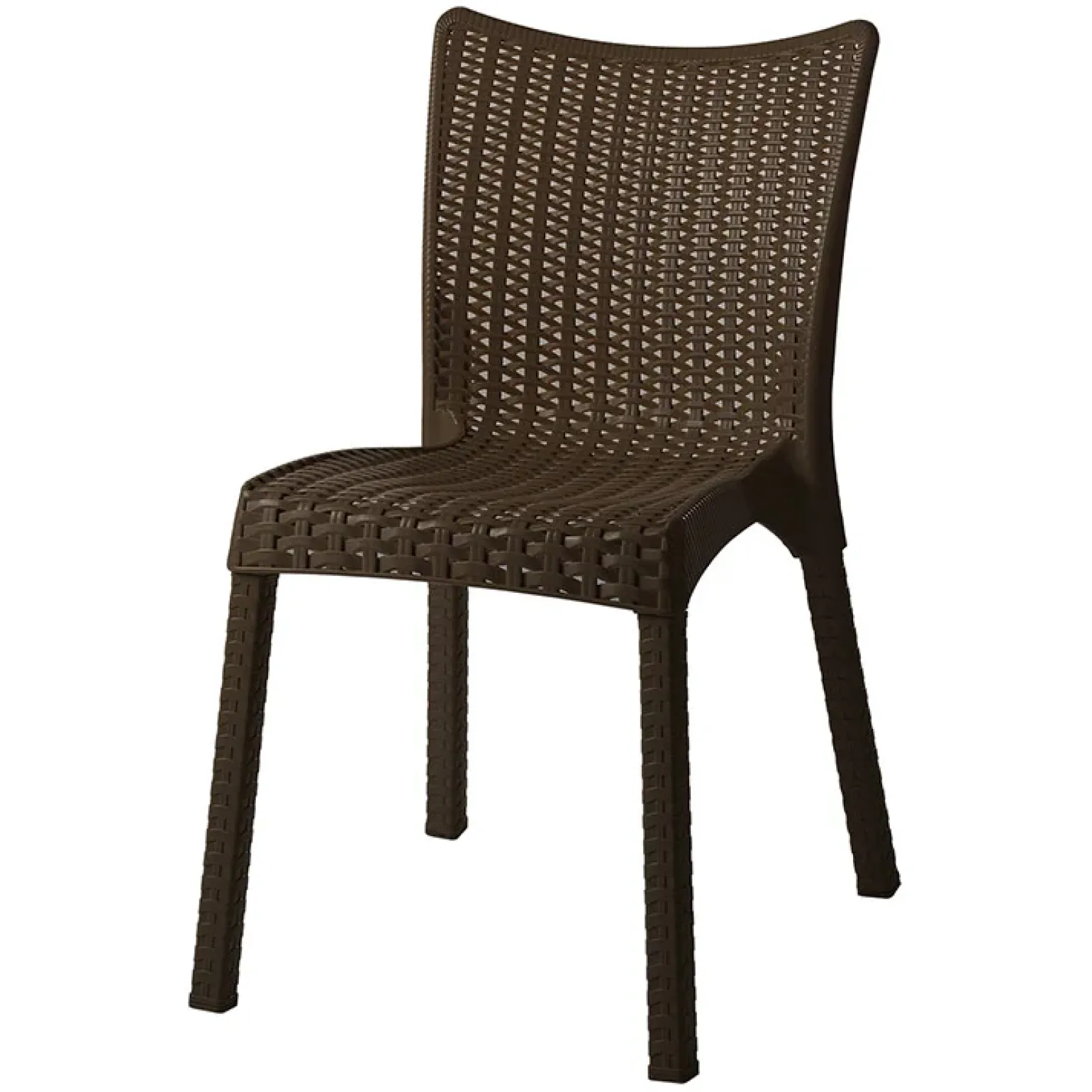 Set tavolo da giardino esterno bar dehors rettangolare 150x90cm + 6 sedie effetto rattan marrone Conchiglia