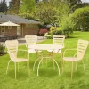 Set tavolo rotondo 106x106cm + 4 sedie da giardino crema Nea