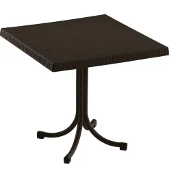 Set tavolo 80x80cm + 2 sedie da giardino polipropilene marrone Blossom