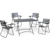 Set tavolo 120x80cm + 4 sedie pieghevoli da giardino antracite Beta