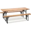 Set tavolo 200x80cm+ panche da bar richiudibili verde scuro legno Good