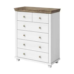 Settimino 90x113h cm 6 cassetti moderno bianco frassinato quercia Texel