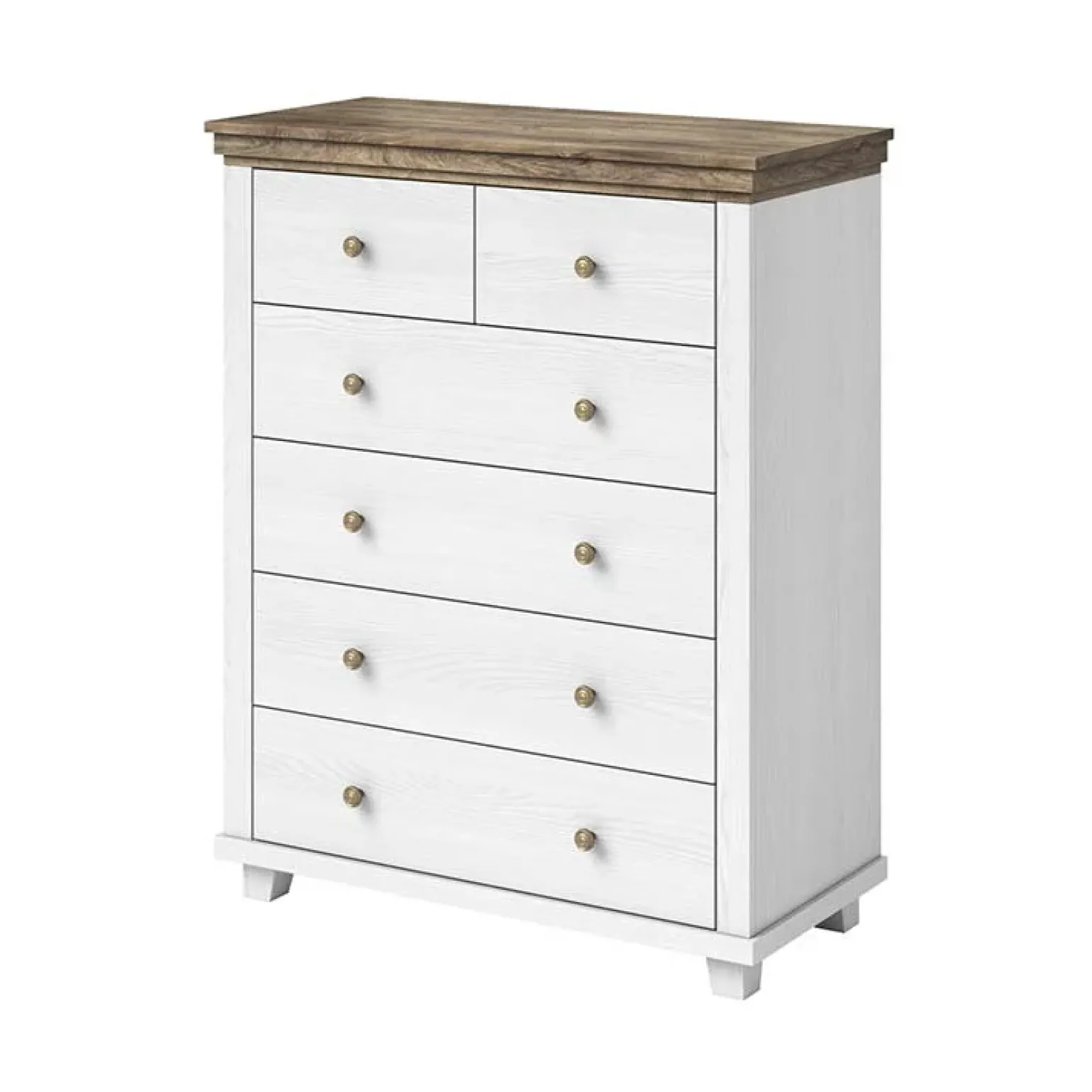 Settimino 90x113h cm 6 cassetti moderno bianco frassinato quercia Texel