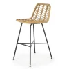 Sgabello alto 100 cm in rattan metallo nero Fresh