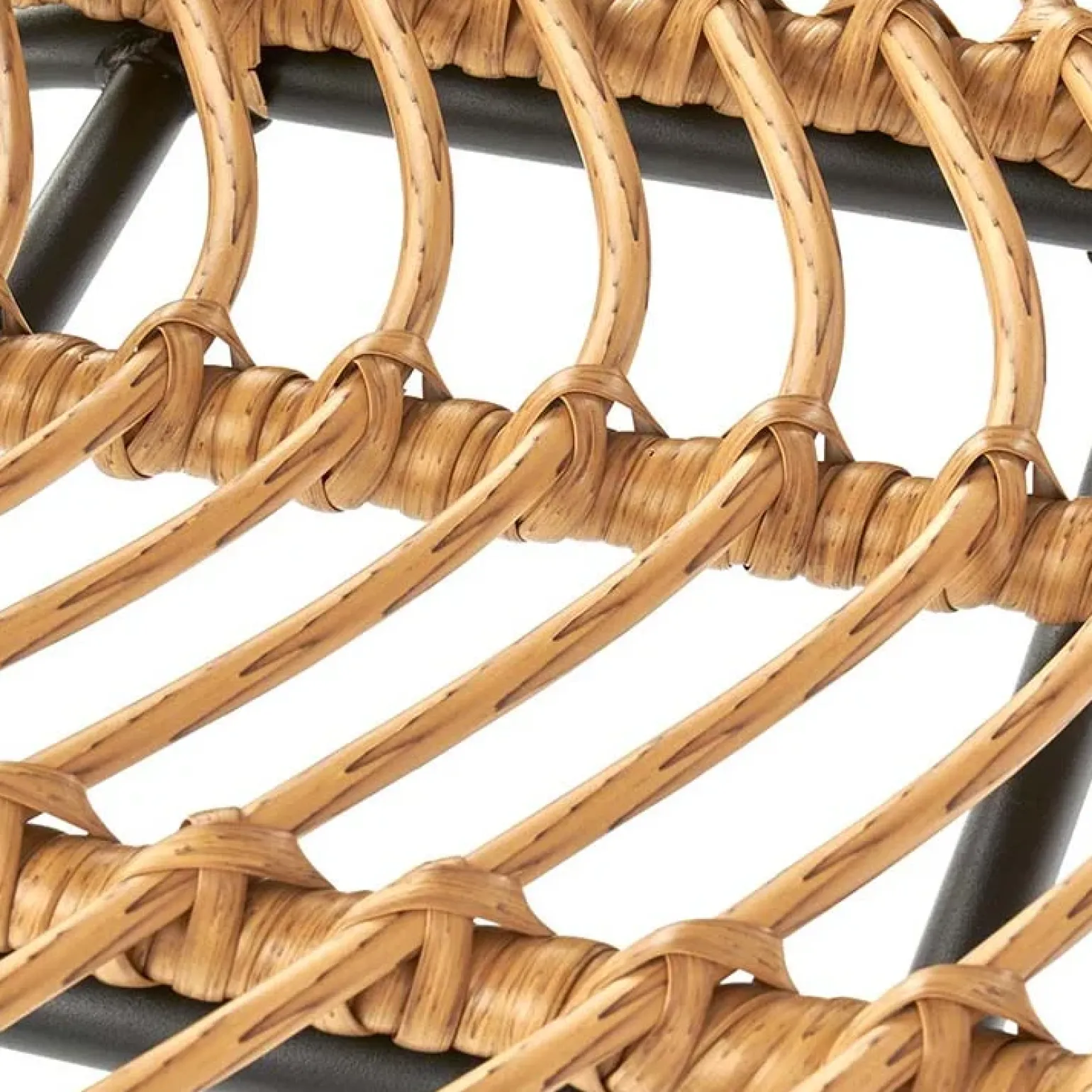 Sgabello alto 100 cm in rattan metallo nero Fresh