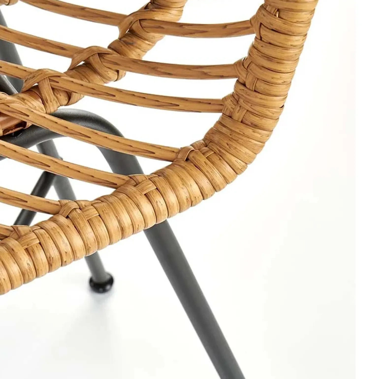 Sgabello alto 100 cm in rattan metallo nero Fresh