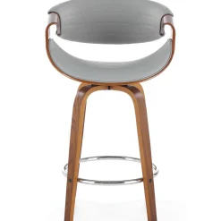 Sgabello alto da bar in ecopelle moderno noce grigio Ruby