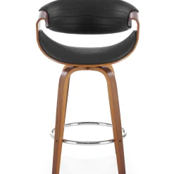 Sgabello alto da bar in ecopelle moderno noce nero Ruby