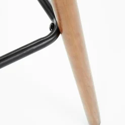 Sgabello alto imbottito stile scandinavo in velluto grigio rovere Nate