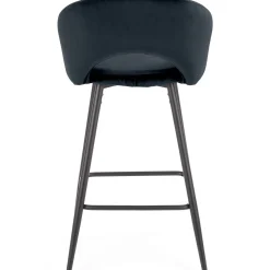 Sgabello alto moderno da bar in velluto nero Fober