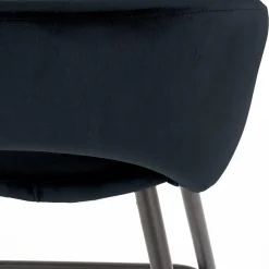 Sgabello alto moderno da bar in velluto nero Fober