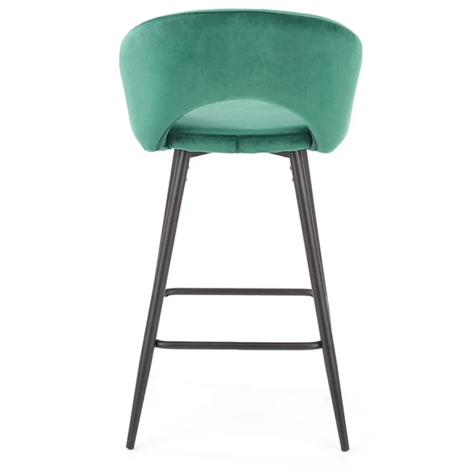 Sgabello alto moderno da bar in velluto verde nero Fober