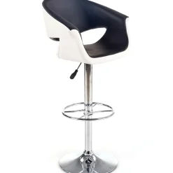 Sgabello alto regolabile moderno in ecopelle nero bianco Daisy